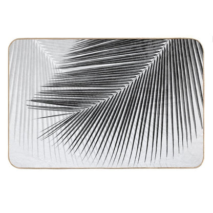 Palm Leaf Synchronicity - Bw Bath Mat