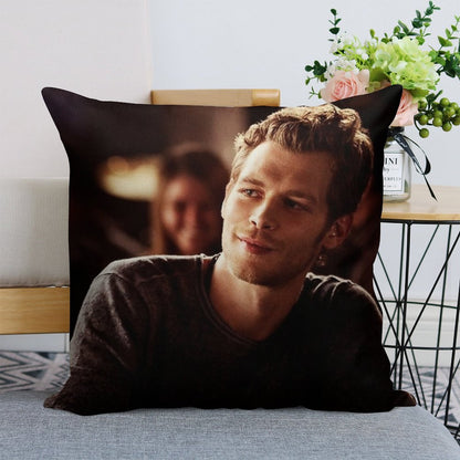 Klaus Mikaelson Linen Throw Pillow Cover