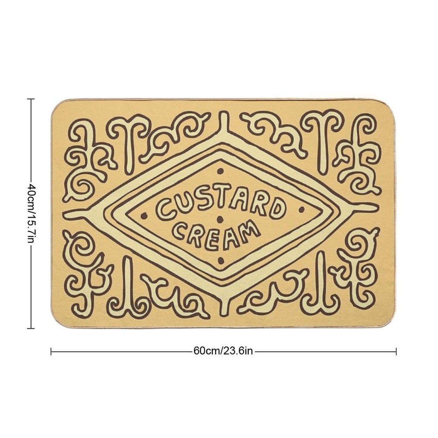 Custard Cream British Biscuit Bath Mat