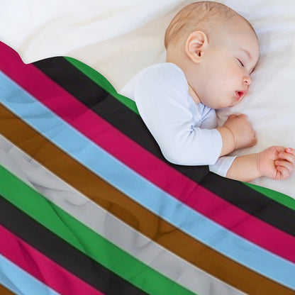 Harlequins Rugby Striped Throw Blanket