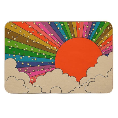 Rainbow 70s Sun  Toxin-Free Bath Mat