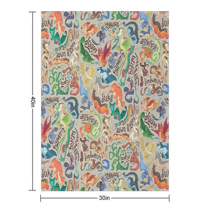 Mini Dragon Compendium Throw Blanket