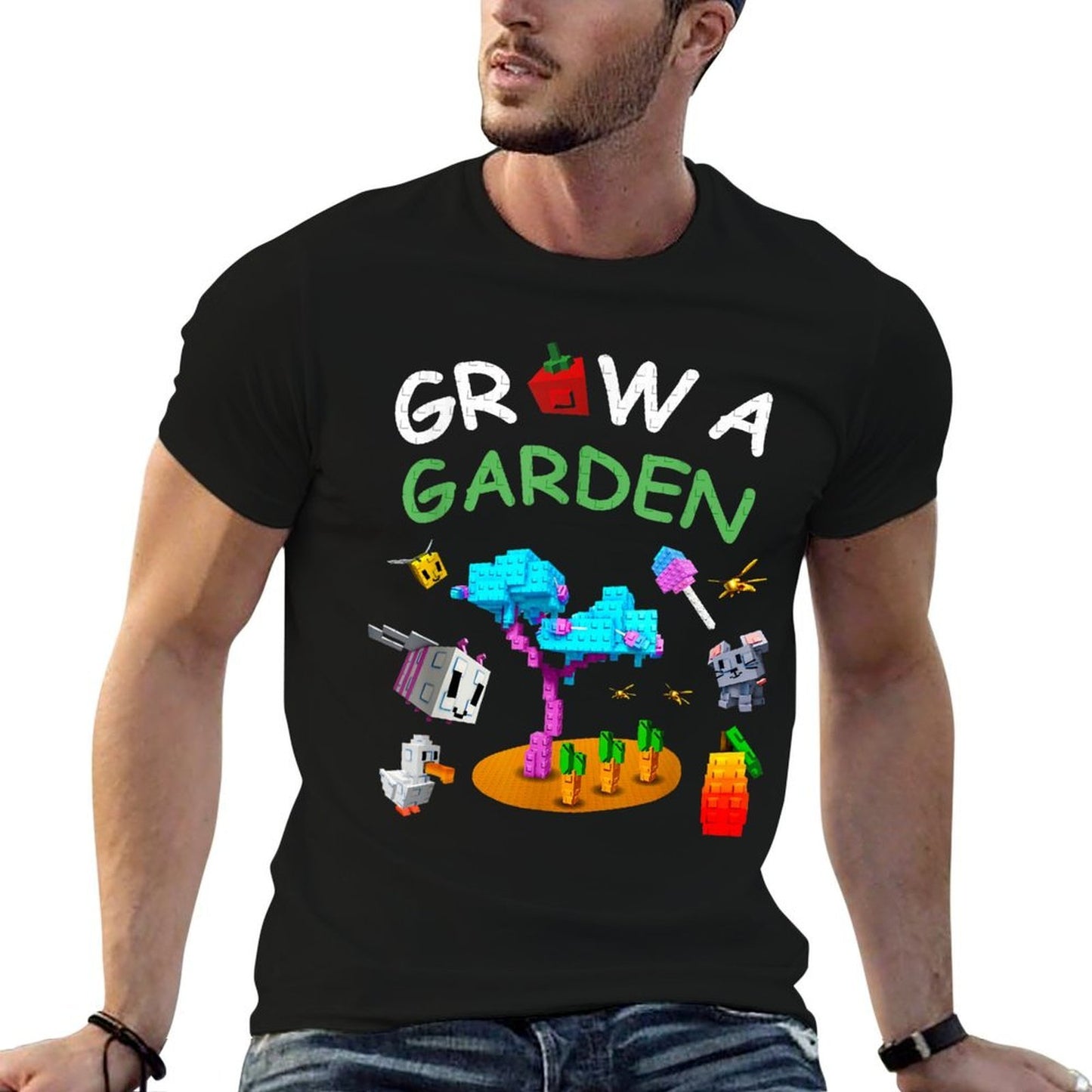 Grow A Garden Funny Candy Blossom  Heathered Texture T-Shirt