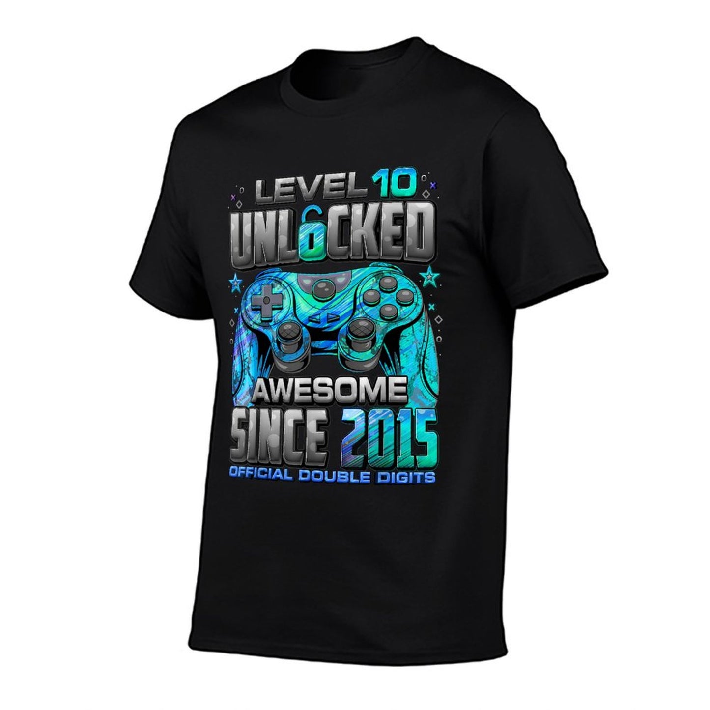 Level 10 Unlocked Awesome Since 2015 10th Birthday Gaming T-Shirt