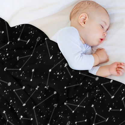 Constellations (Black) Throw Blanket