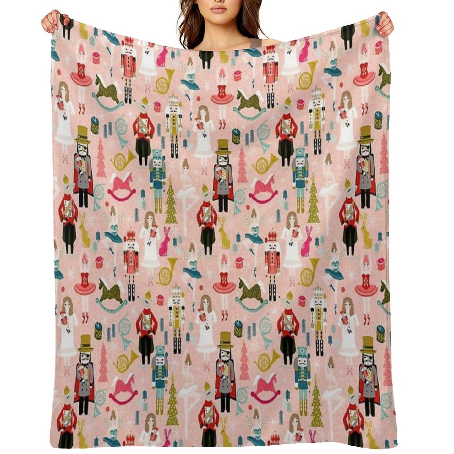 The Nutcracker - Blush by Andrea Lauren Throw Blanket