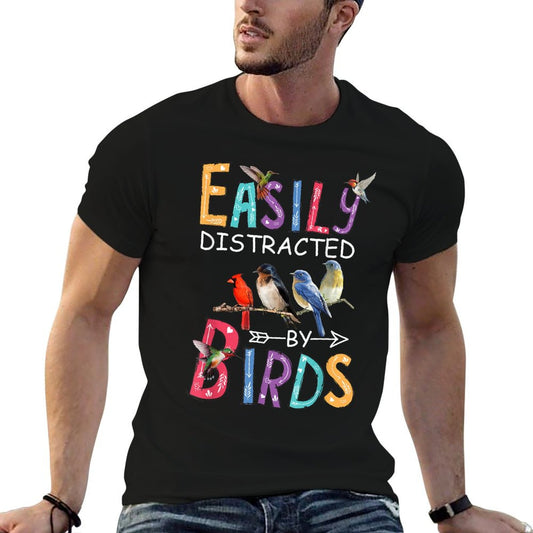 Easily Distracted By Birds Funny Bird T-Shirt
