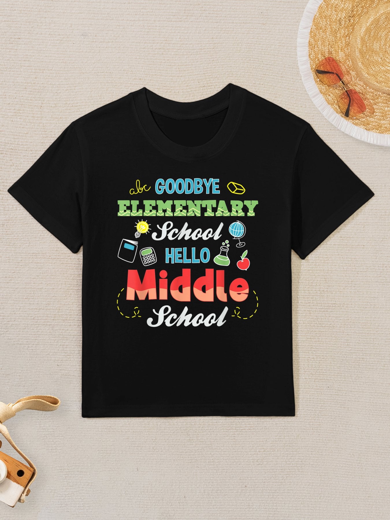 Goodbye Elementary School Hello Middle School Graduation Kids T-Shirt