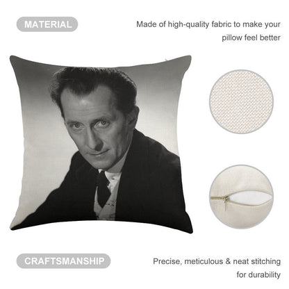 The  Peter Cushing Cushion Linen Throw Pillow Cover