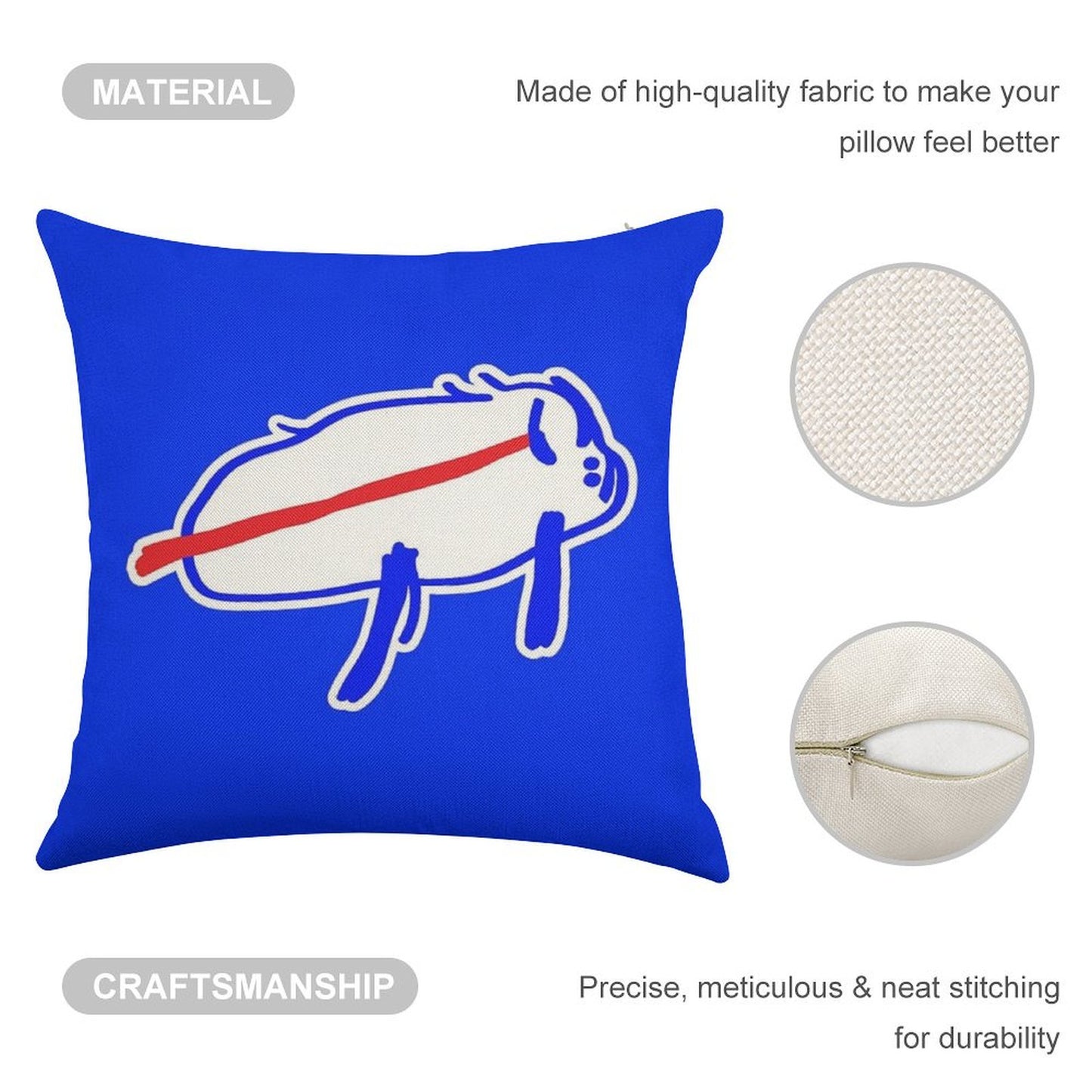 Josh Allen Drawing Linen Throw Pillow Cover