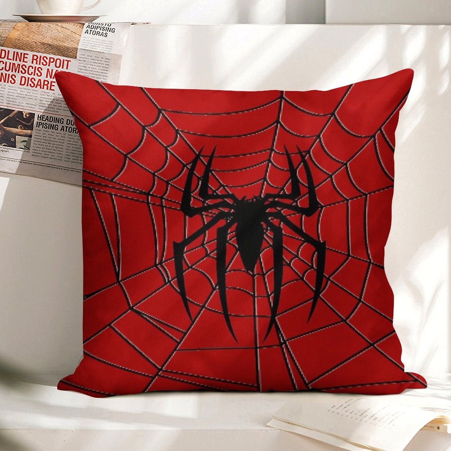 Spiderman Linen Throw Pillow Cover