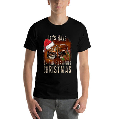 Old Fashioned Whiskey Christmas - Bourbon Cocktail Drinkers  Relaxed-fit T-Shirt