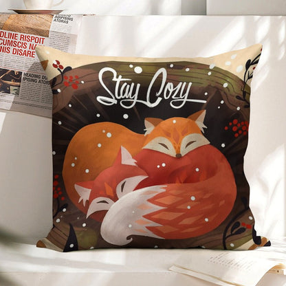 Stay Cozy Linen Throw Pillow Cover