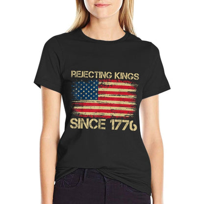 Rejecting Kings Since 1776 American Vintage  Trendy Pattern T-Shirt