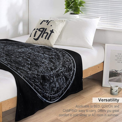 Constellations of The Northern Hemisphere  Pale Blue On Black Throw Blanket