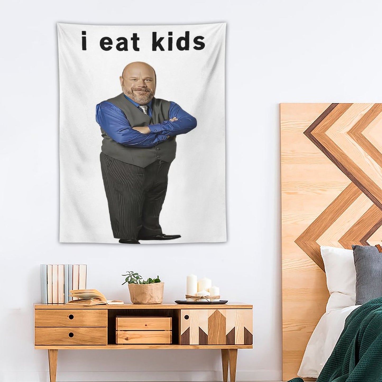 Bertram I Eat Kids Vertical Tapestry