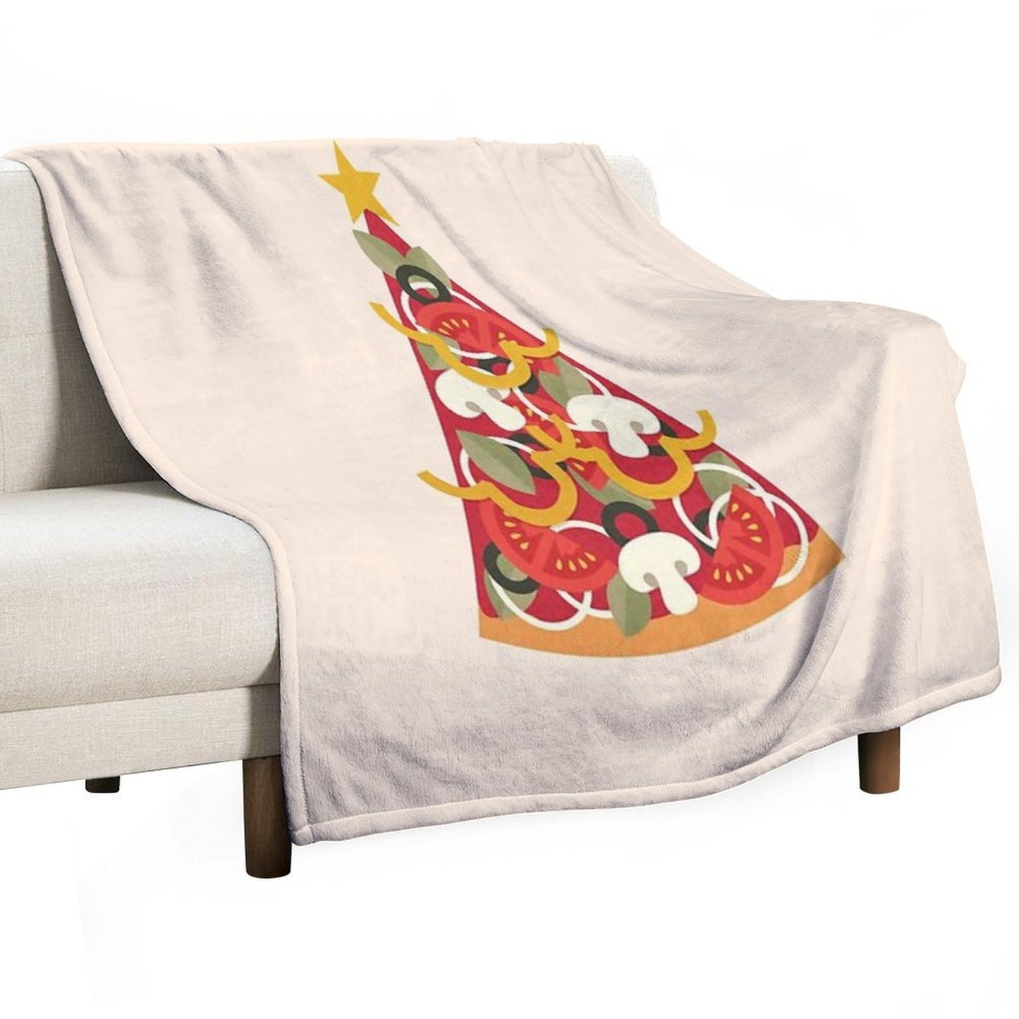 Pizza on Earth - Vegetarian Version Throw Blanket
