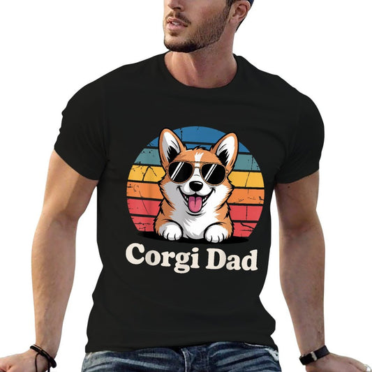 Funny Corgi Art For Men Dad Grandpa Pembroke Corgi Lover  Relaxed-fit T-Shirt