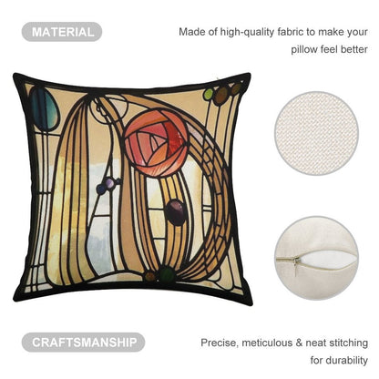 MacIntosh Rose Linen Throw Pillow Cover