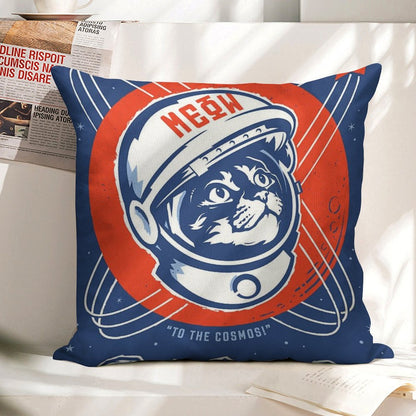 BELIEVE! To The Cosmos - Meow, Long Live The Kitty! Linen Throw Pillow Cover
