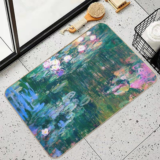 Water Lilies Monet  Dirt-Trapping Bath Mat