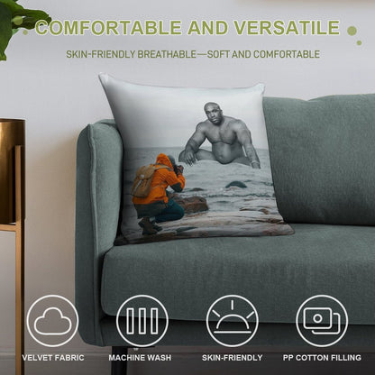 Taking A Photo of Barry Wood Soft Luxury Feel Throw Pillow