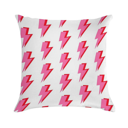 Pink And Red Lightning Soft Skin-Friendly Throw Pillow