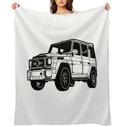 Mercedes G Class White Throw Blanket