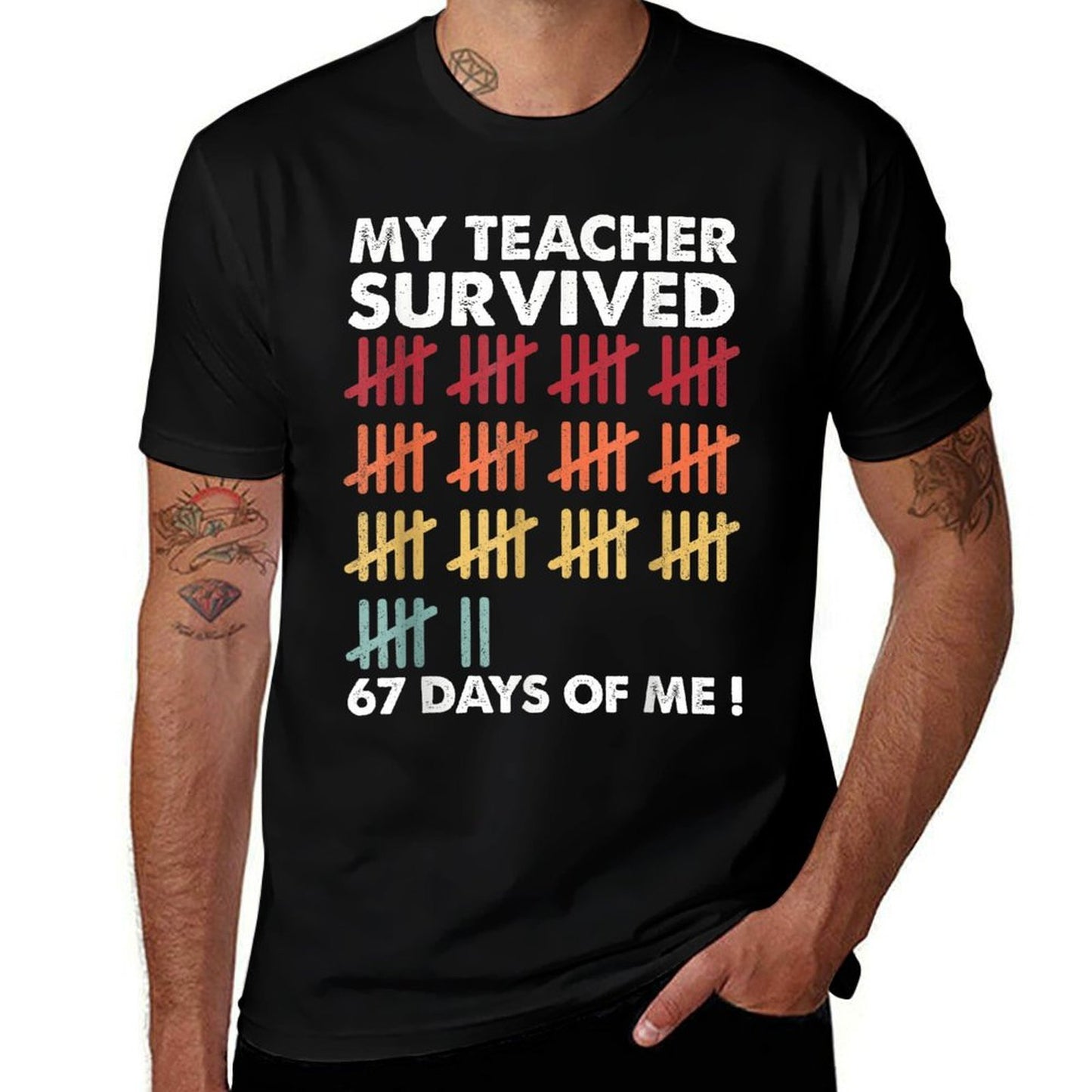 My Teacher Survived 67 Days of Me School Funny Kids Costume  Lightweight T-Shirt