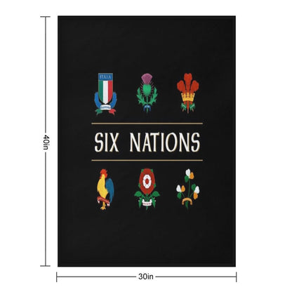 Six Nations Rugby . Classique Throw Blanket