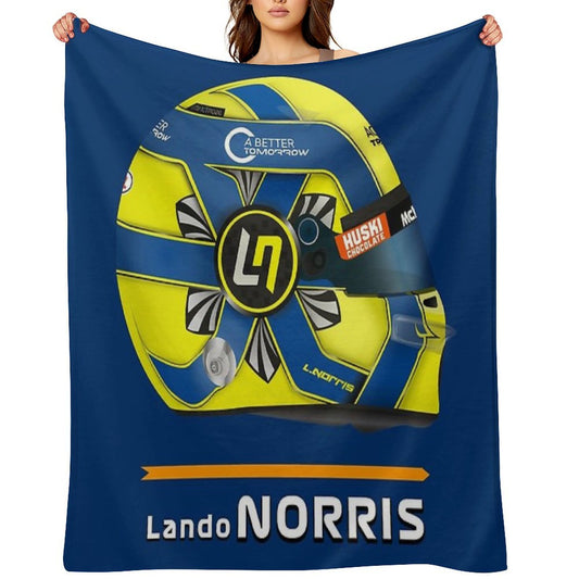 Lando Norris Helmet 2020 Graphic Throw Blanket