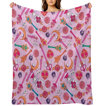 Pastel Moon Prism Power Throw Blanket