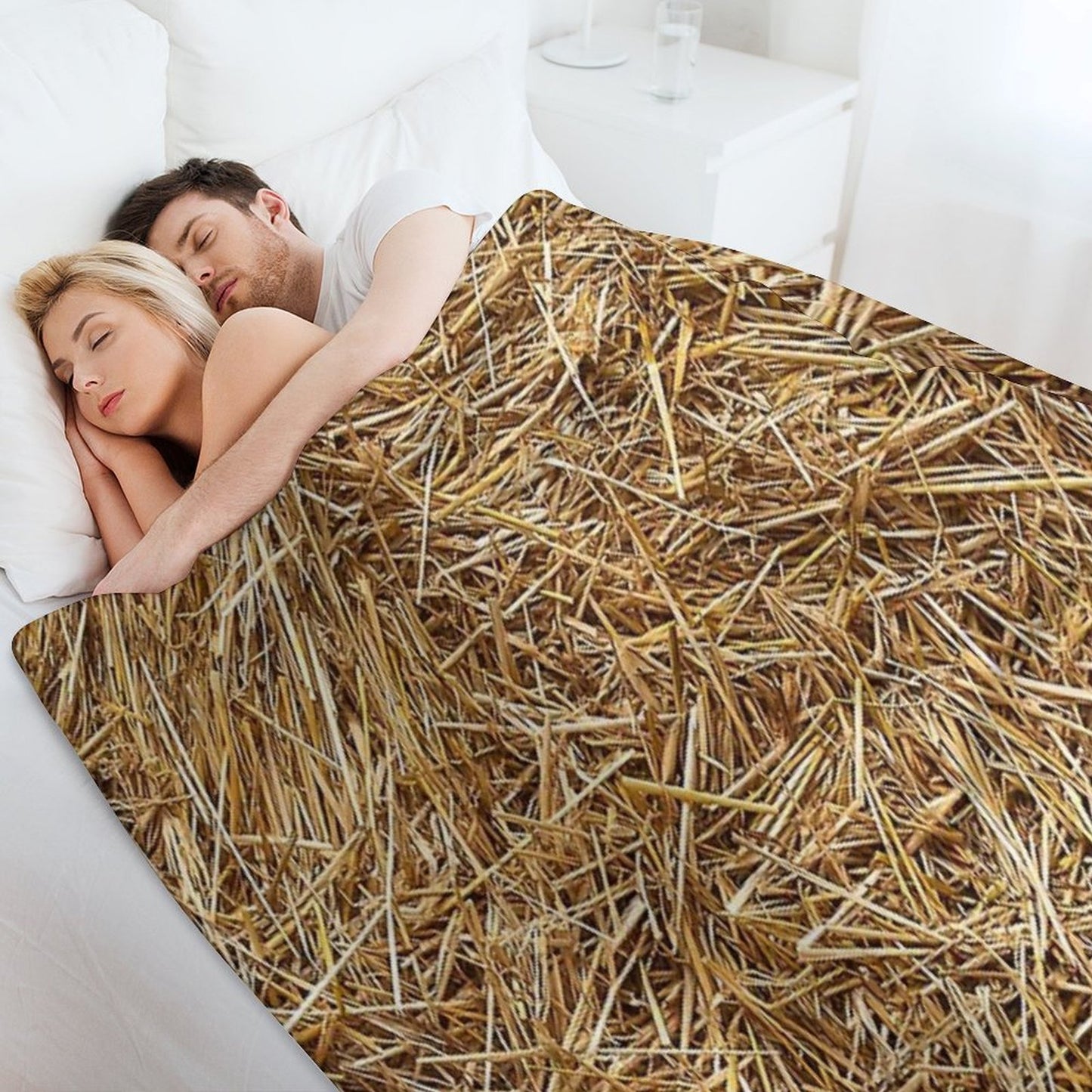 Sunny Natural Hay, Straw Throw Blanket