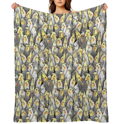 Cockatiels Galore Throw Blanket