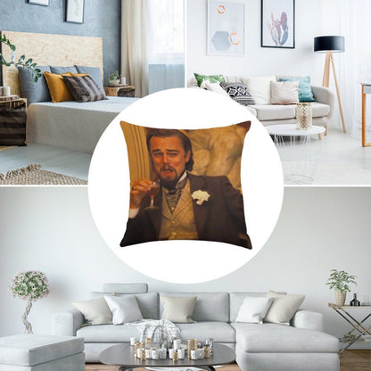 Leonardo DiCaprio Meme Linen Throw Pillow Cover