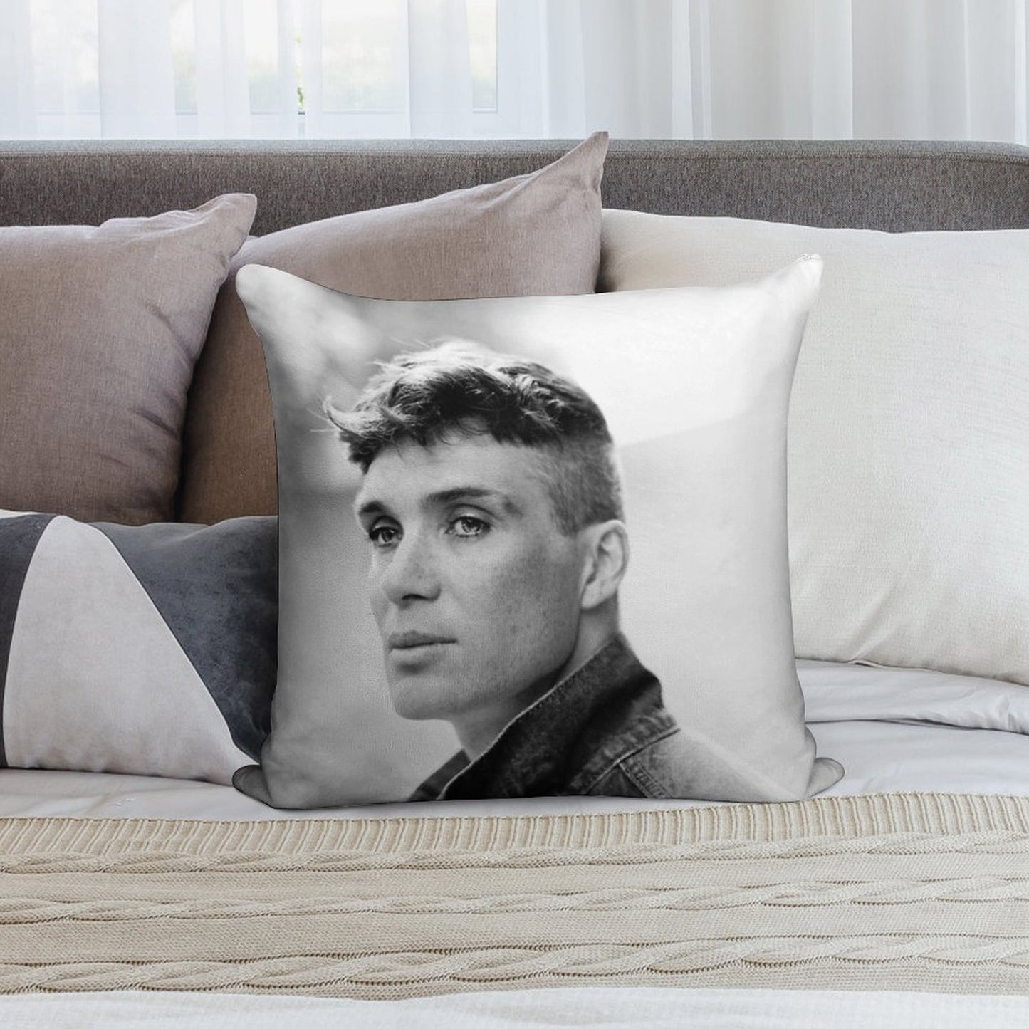 Cillian Murphy Soft Washable Throw Pillow
