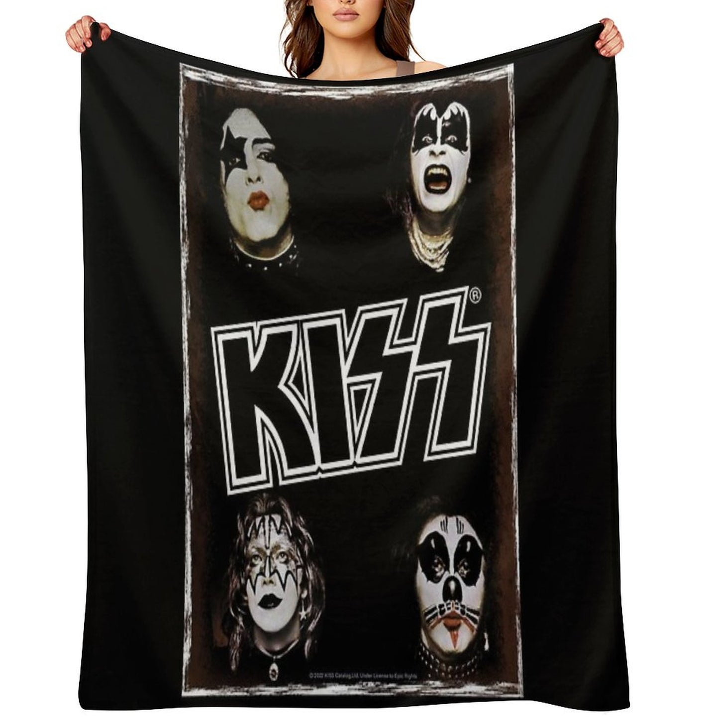 Vintage Kiss Original Band Throw Blanket