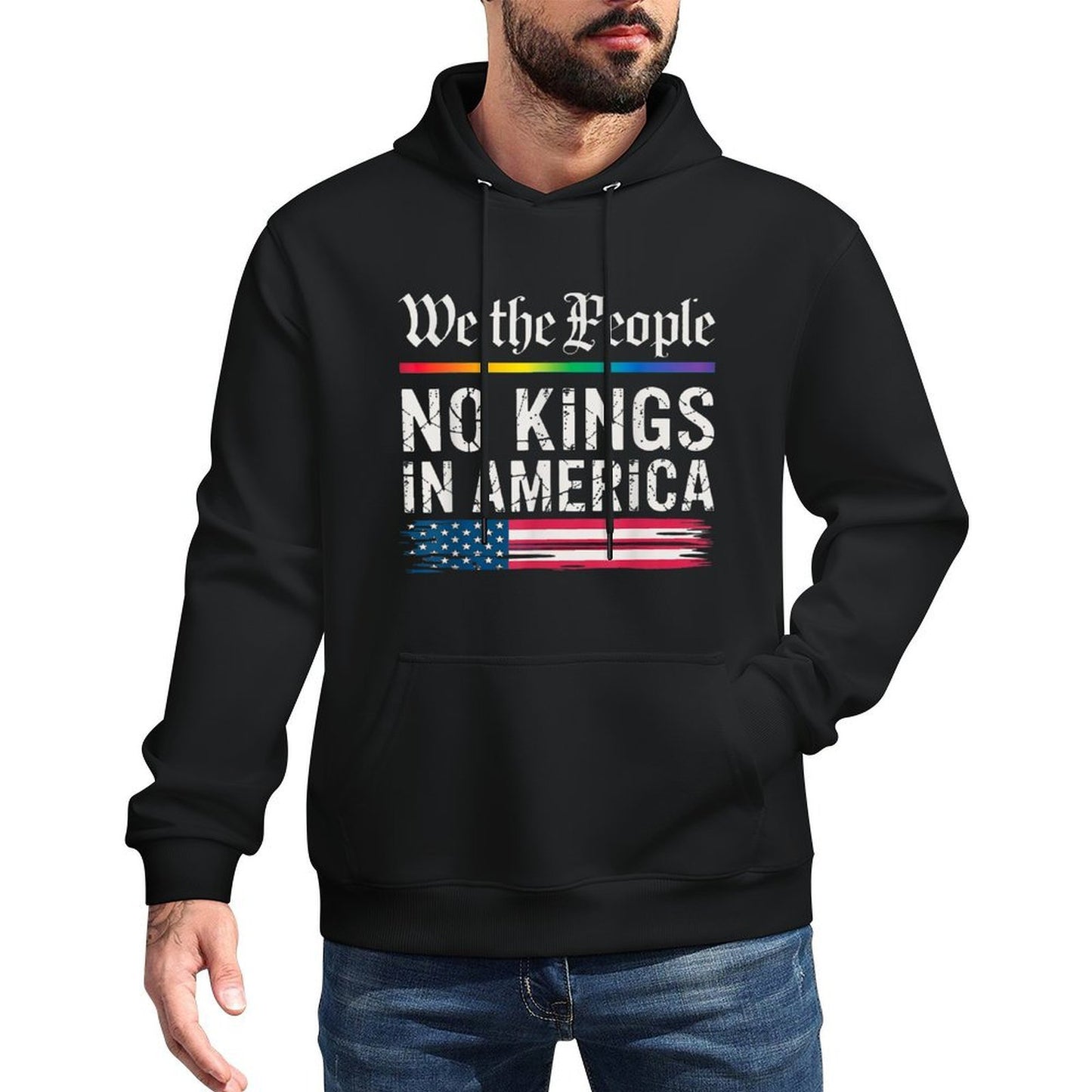 No Kings In America We The People Machine Washable Hoodie