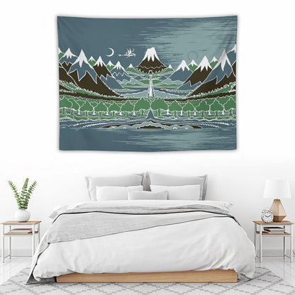 Forest Mountain Path in The Style of J.R.R.Tolkien Tapestry