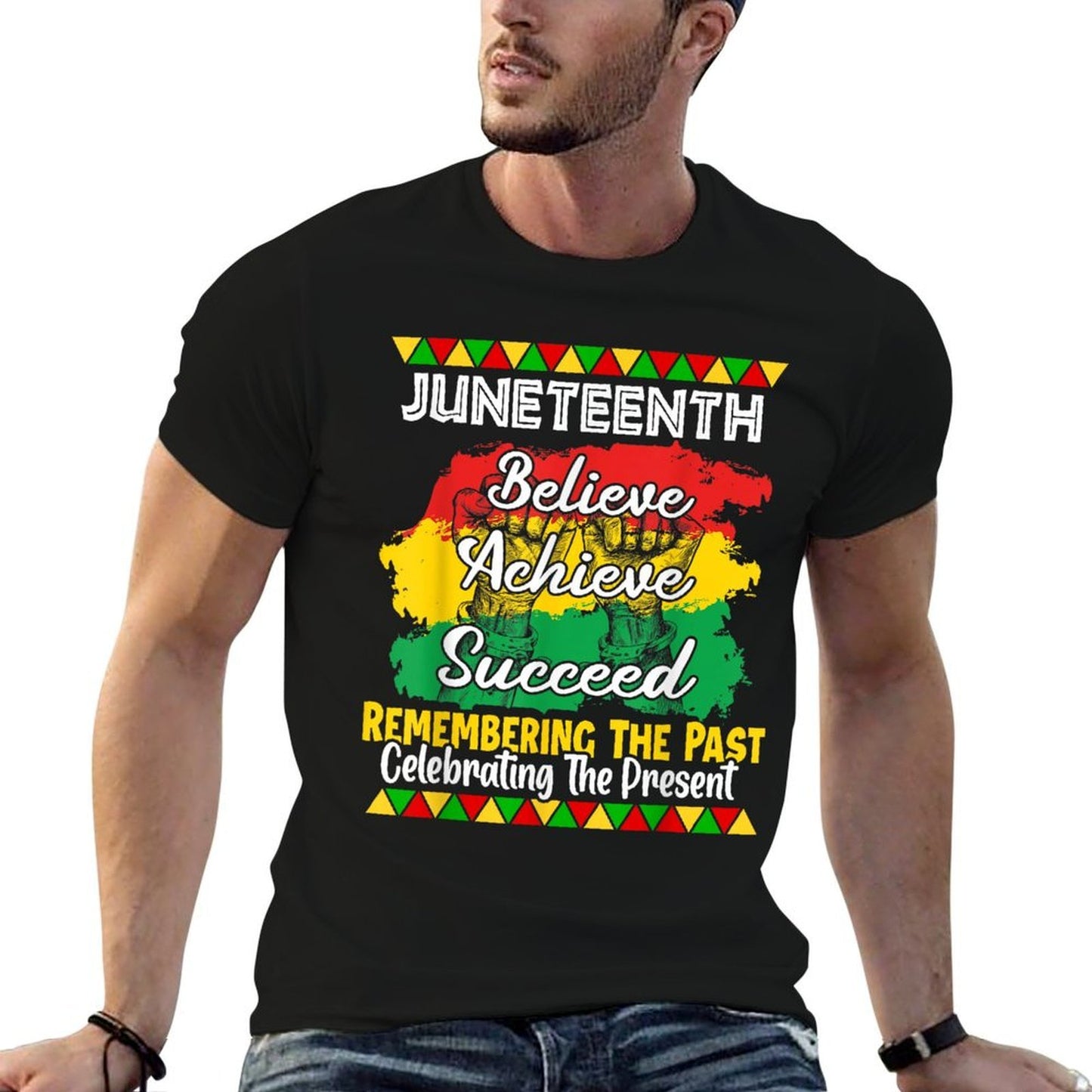 Juneteenth Is My Independence Day Black Pride  Heathered Texture T-Shirt
