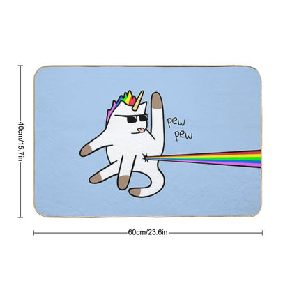 Unicorn Cat Rainbow Butt Laser Bath Mat