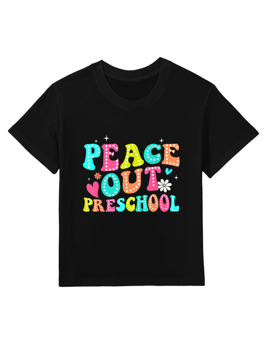Peace Out Preschool Retro Graduation Last Day Of School Kids T-Shirt