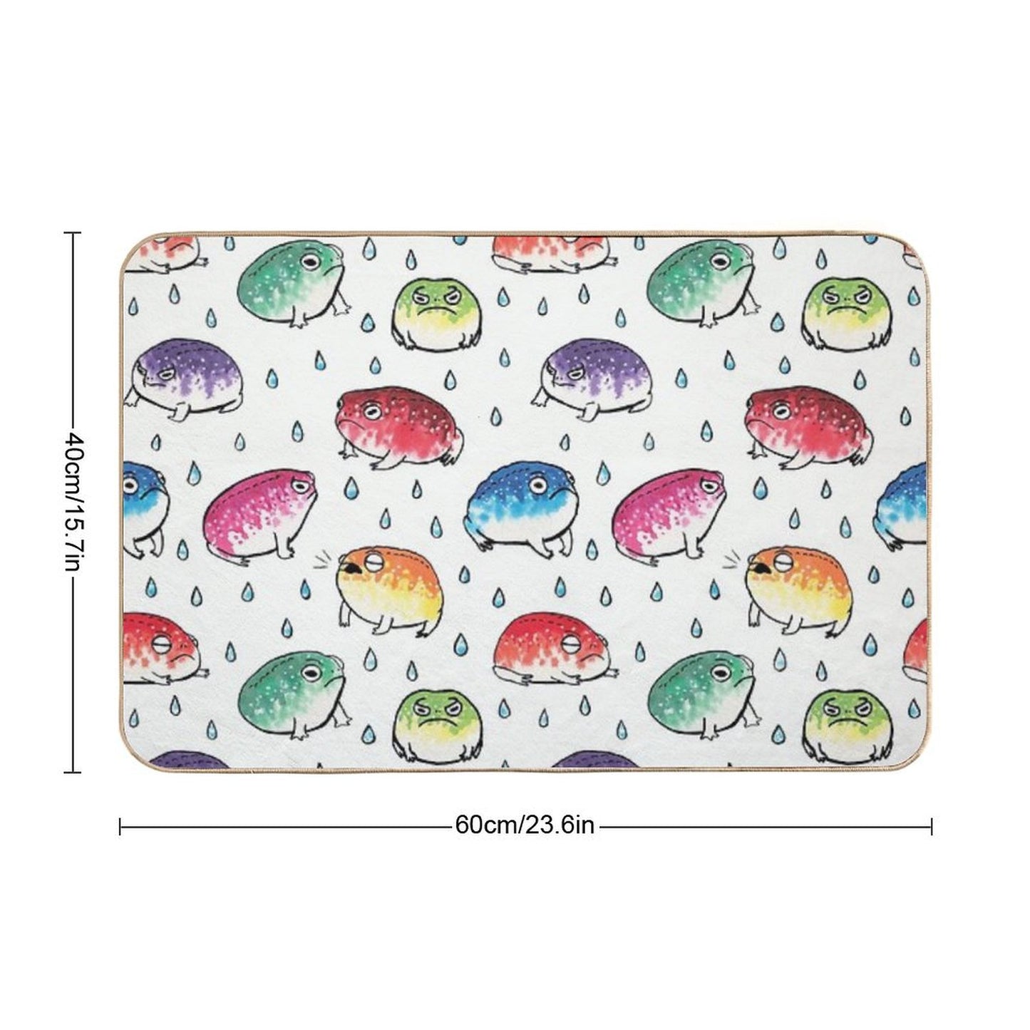 Round Rain Frogs Bath Mat