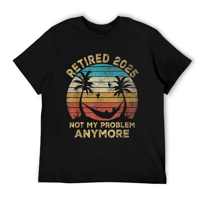 Retired 2025 Funny Vintage Retirement Humor Gifts Men Women T-Shirt