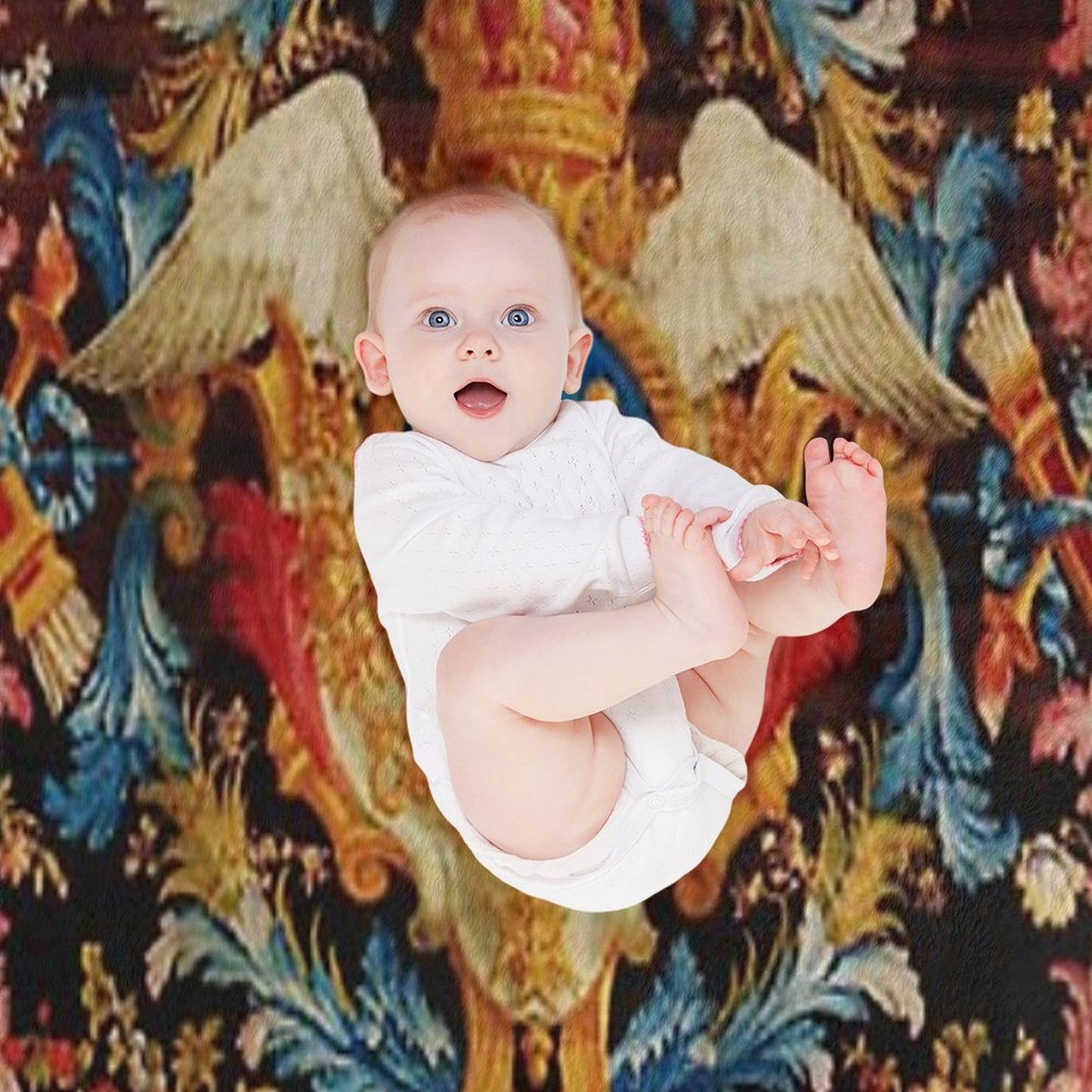 Louis XV Savonnerie French Carpet Print Throw Blanket