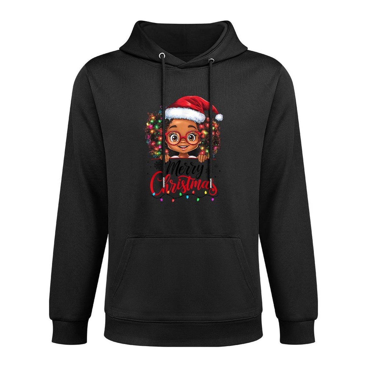 African American Merry Christmas African Black Afro Girls Adjustable Hood Hoodie