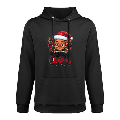 African American Merry Christmas African Black Afro Girls Adjustable Hood Hoodie