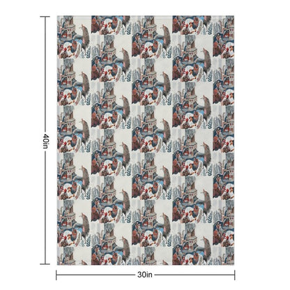 Wood Chopping Friends Throw Blanket
