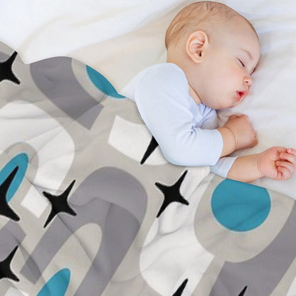 Retro Mid Century Atomic Composition 259 Throw Blanket