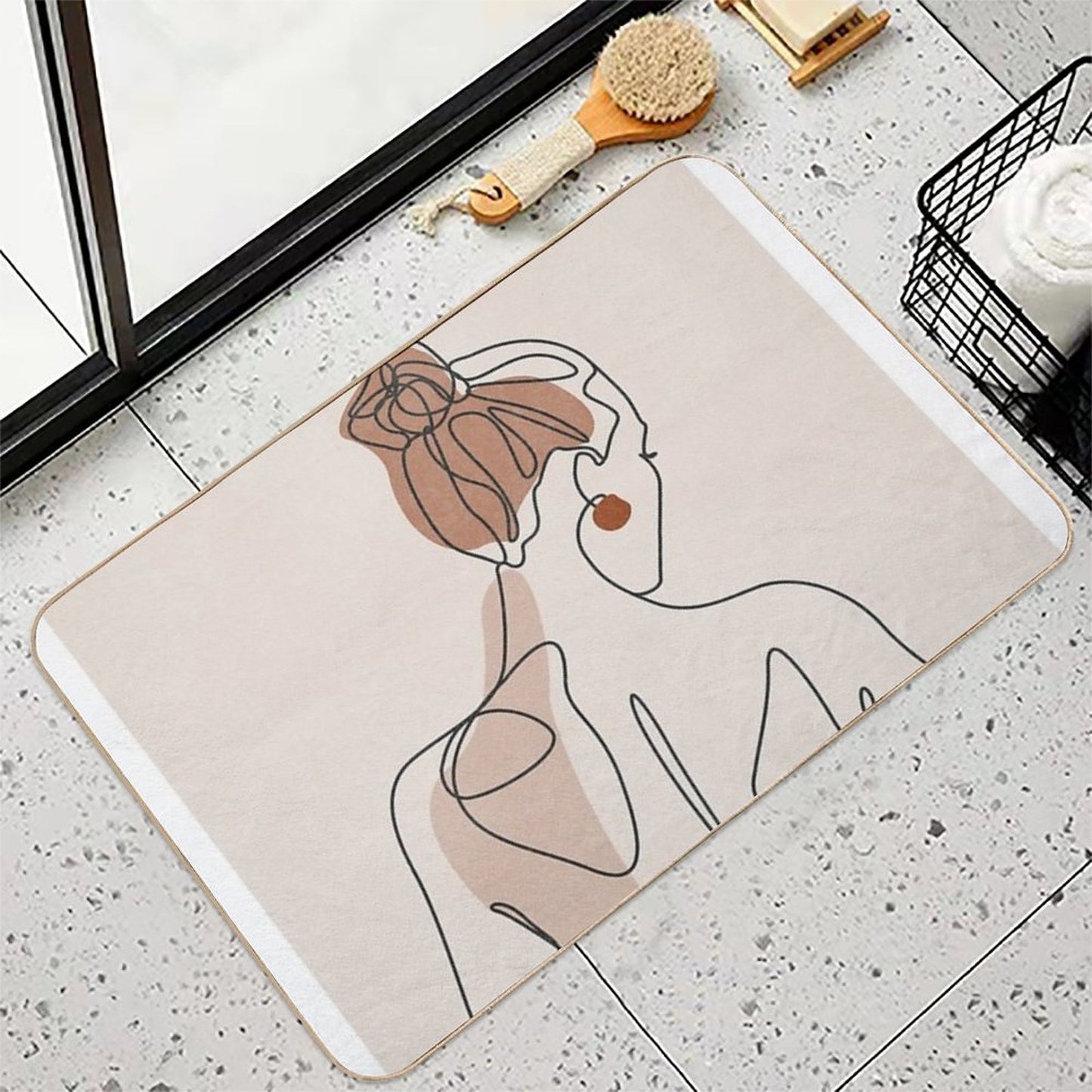 Line Woman Body Bath Mat